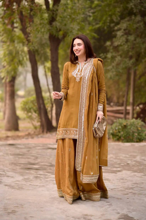 Aafiya Mul Chanderi Sequence Palazzo Set