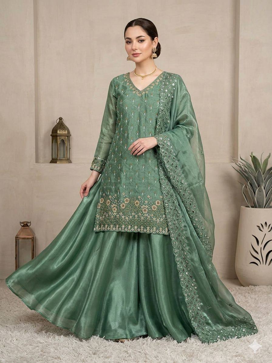 Zaraya Beads & Sequence Fendy Palazzo Set