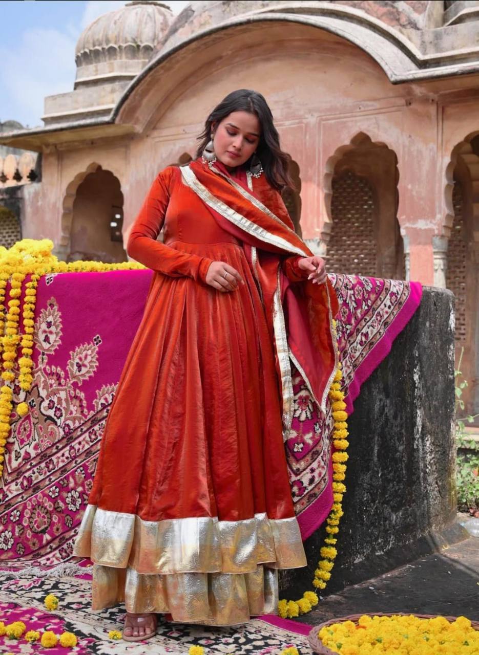 ZOYA RUSTIC ANARKALI SUIT SET