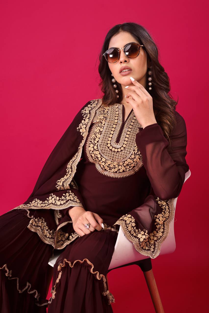 Tales of Tradition A Vintage-Inspired Sharara Ensemble