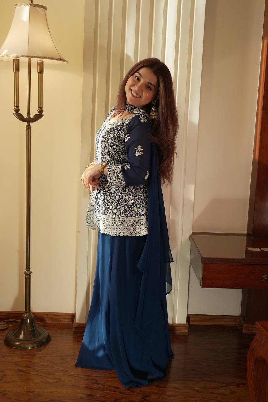 Royal Dual Tone Georgette Sharara Set