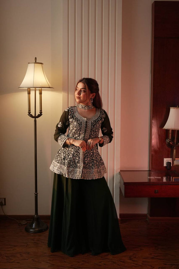 Royal Dual Tone Georgette Sharara Set