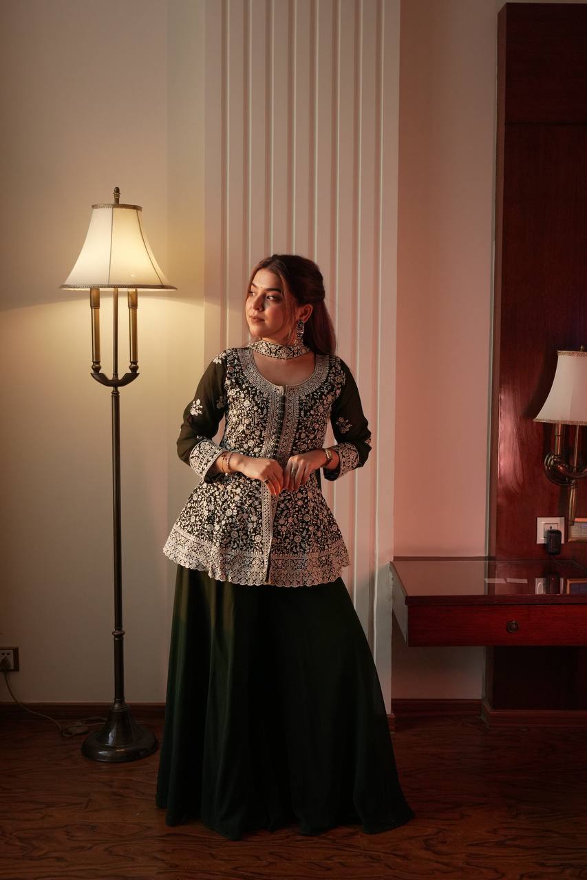 Royal Dual Tone Georgette Sharara Set