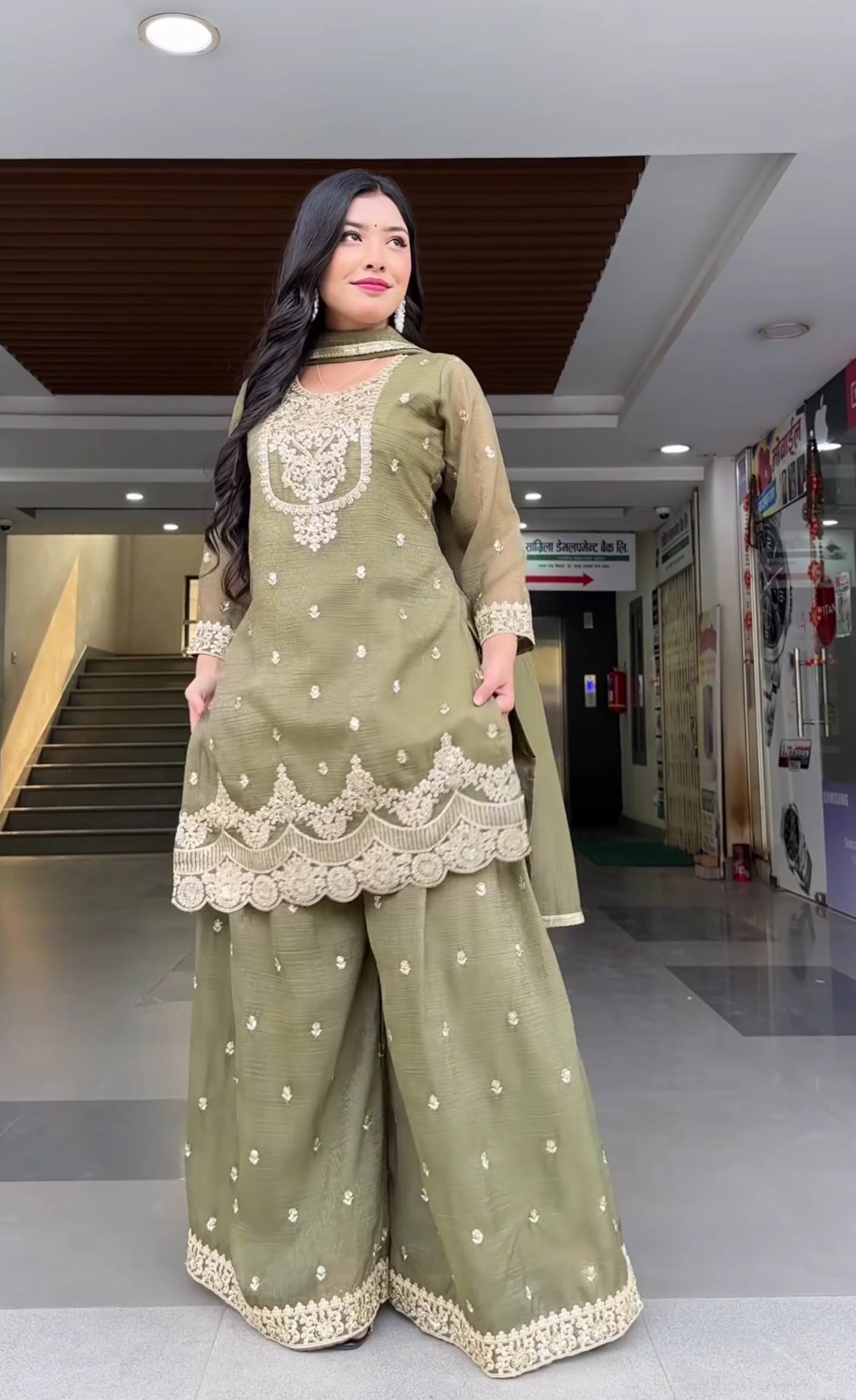 Zelvara Shine Sharara Set