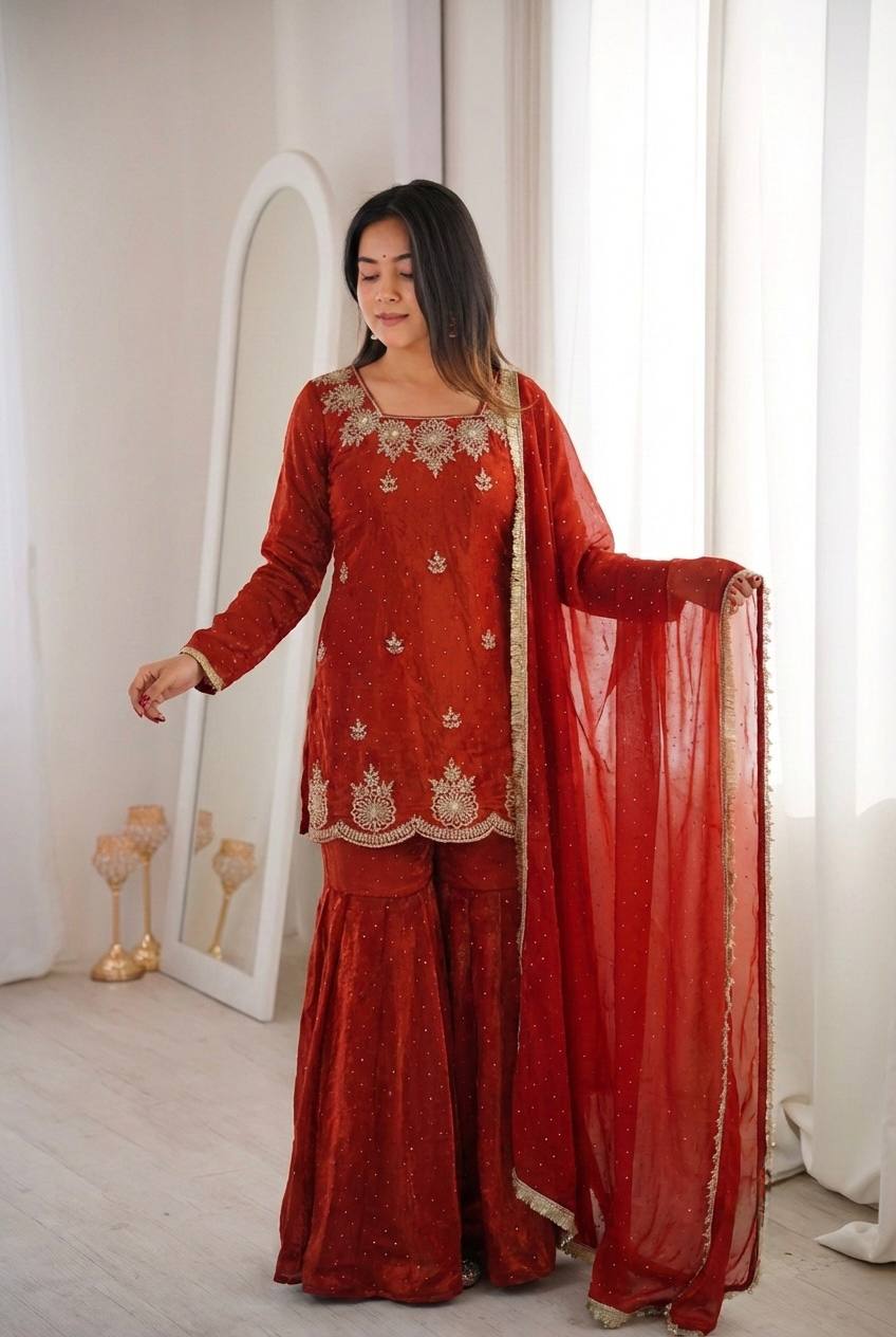 Zarmiya Diamond Shine Sharara Set