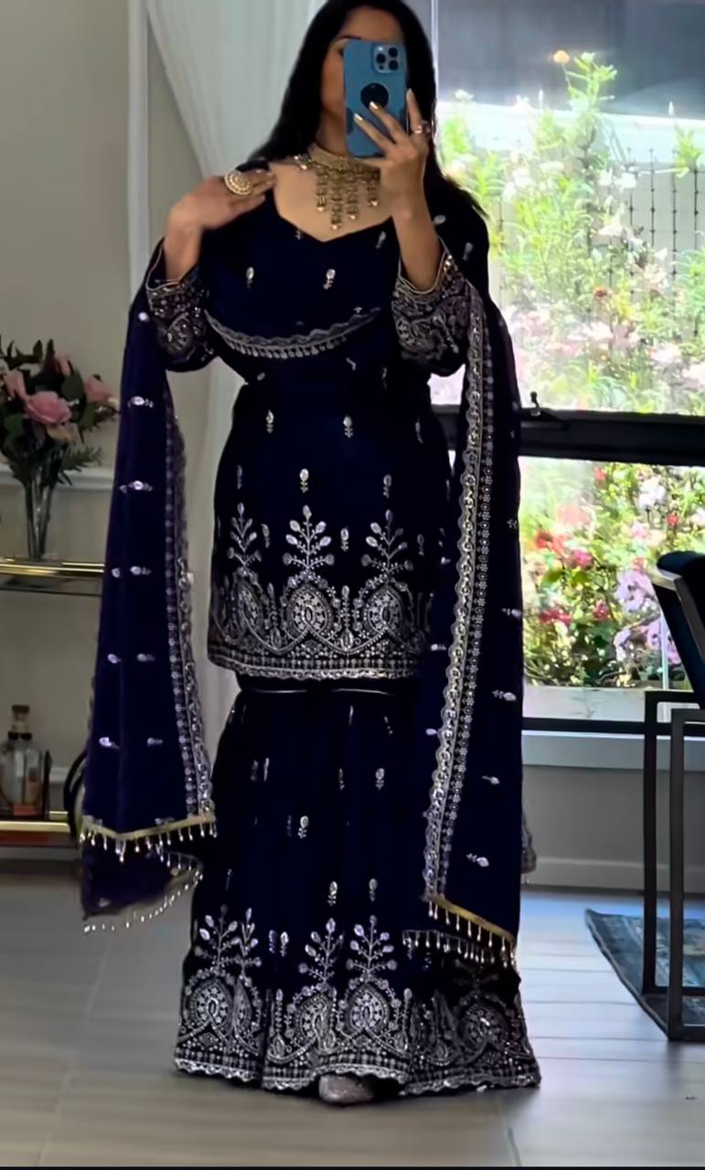 Zyvana Georgette Sequence Sharara Set