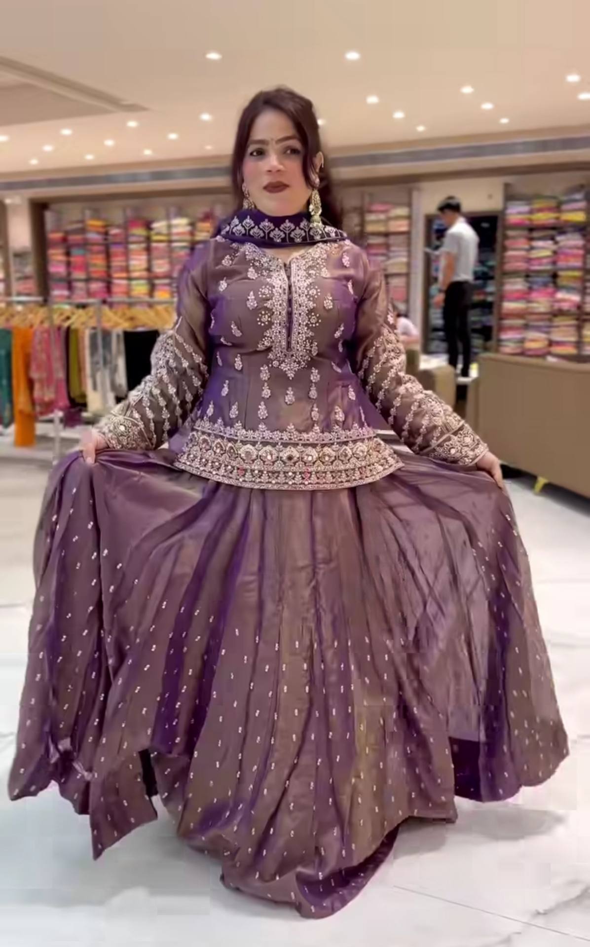 Zerina Simmer Silk Moti Lehenga Set