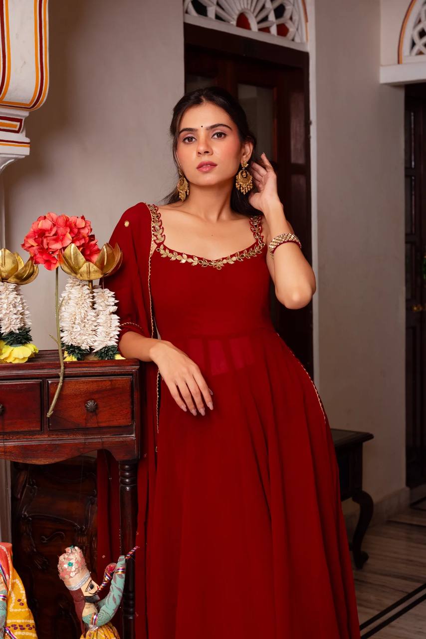 Mirraya Georgette Mirror Work Suit Set