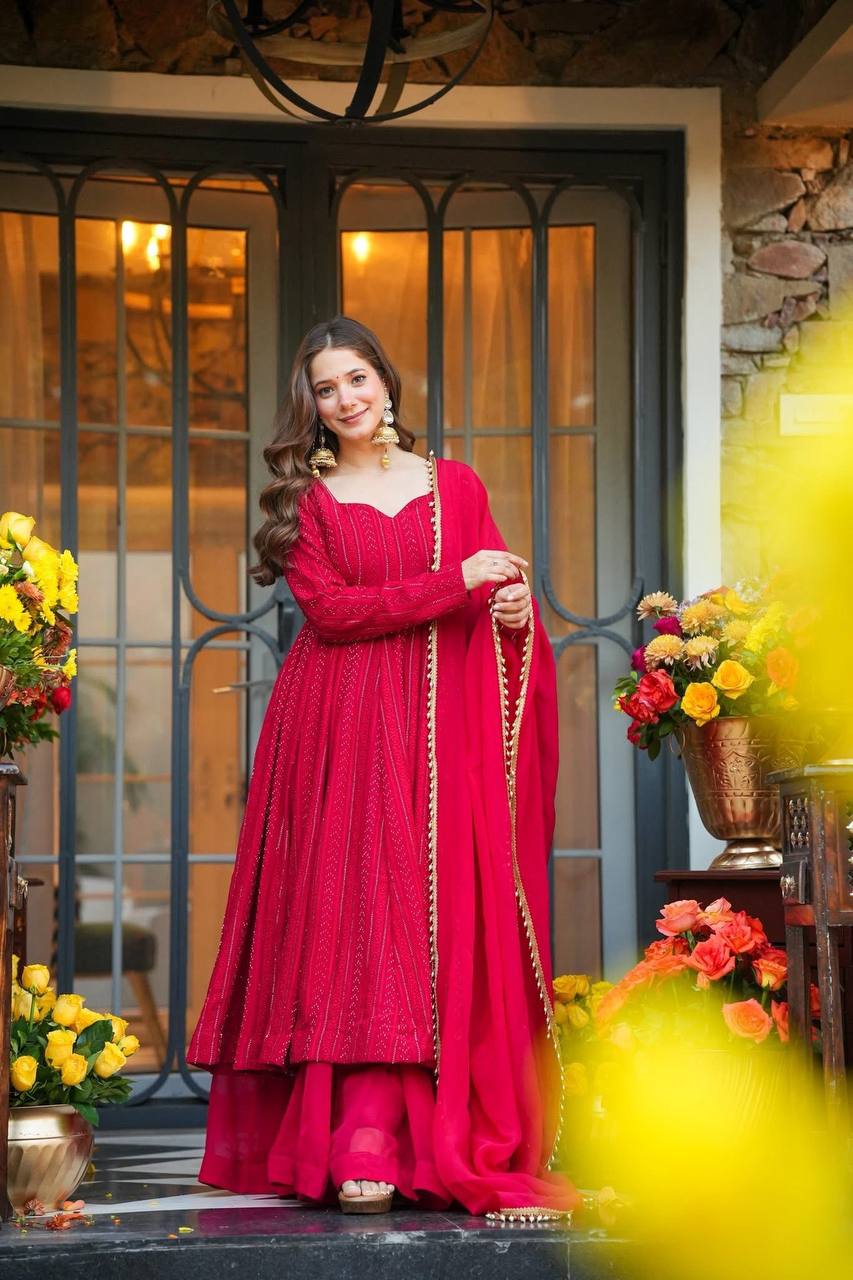 Myra Embroidered Georgette Suit Set