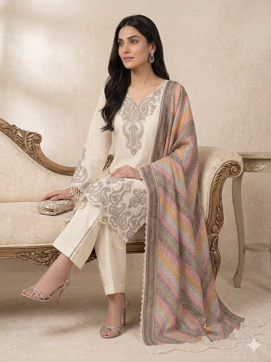 Hridya Sequence Embroidered Straight Kurta Set