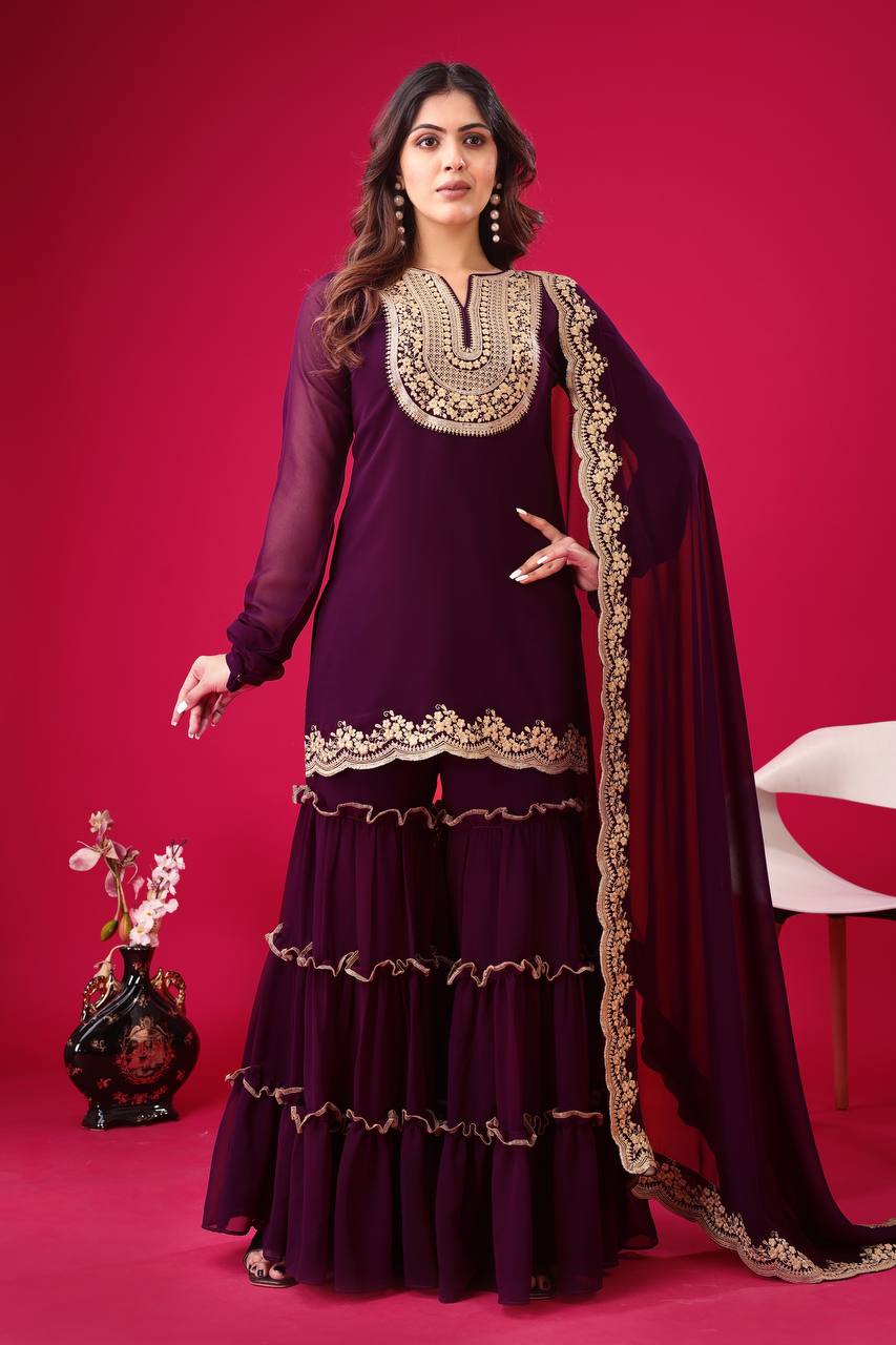 Tales of Tradition A Vintage-Inspired Sharara Ensemble