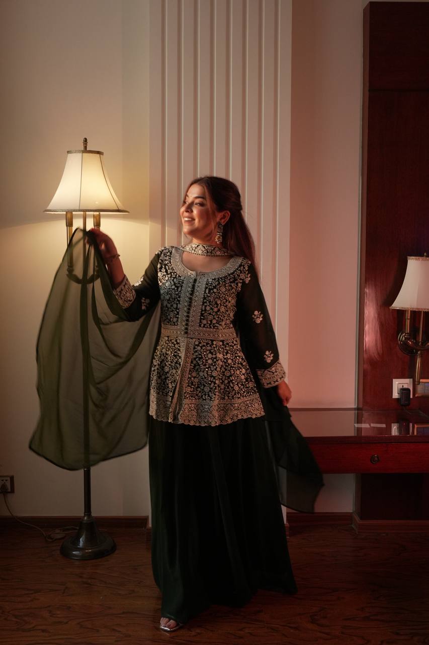 Royal Dual Tone Georgette Sharara Set