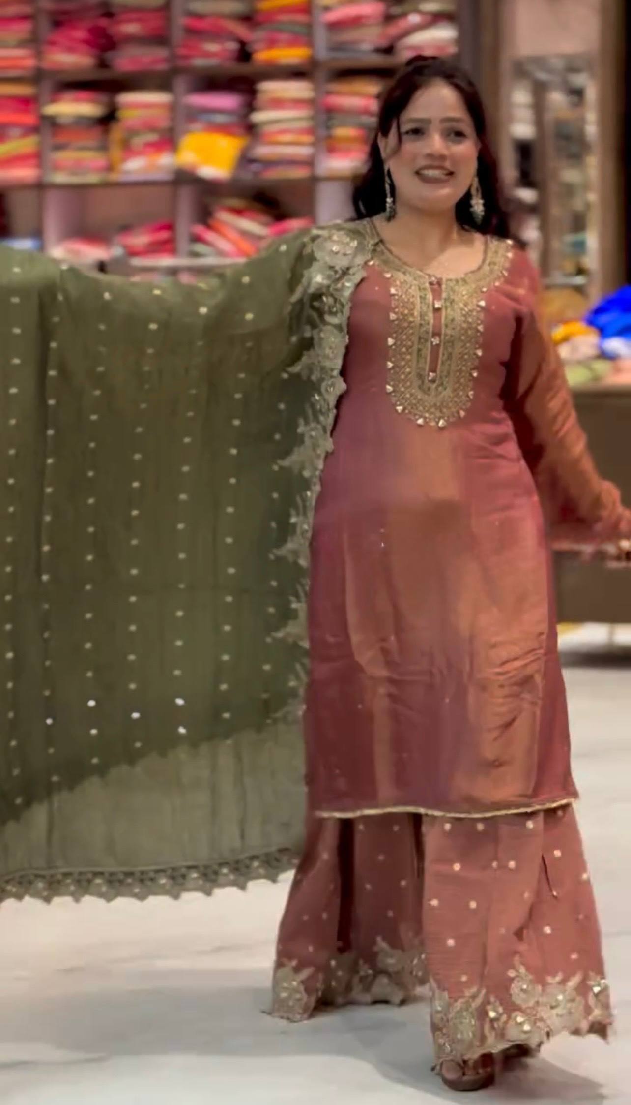 Ravira Sequence Glow Sharara Set