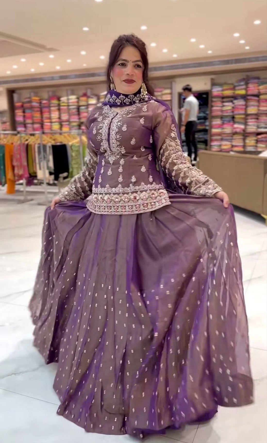 Zerina Simmer Silk Moti Lehenga Set