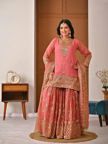 Zynira Crunchy Silk Sharara Set