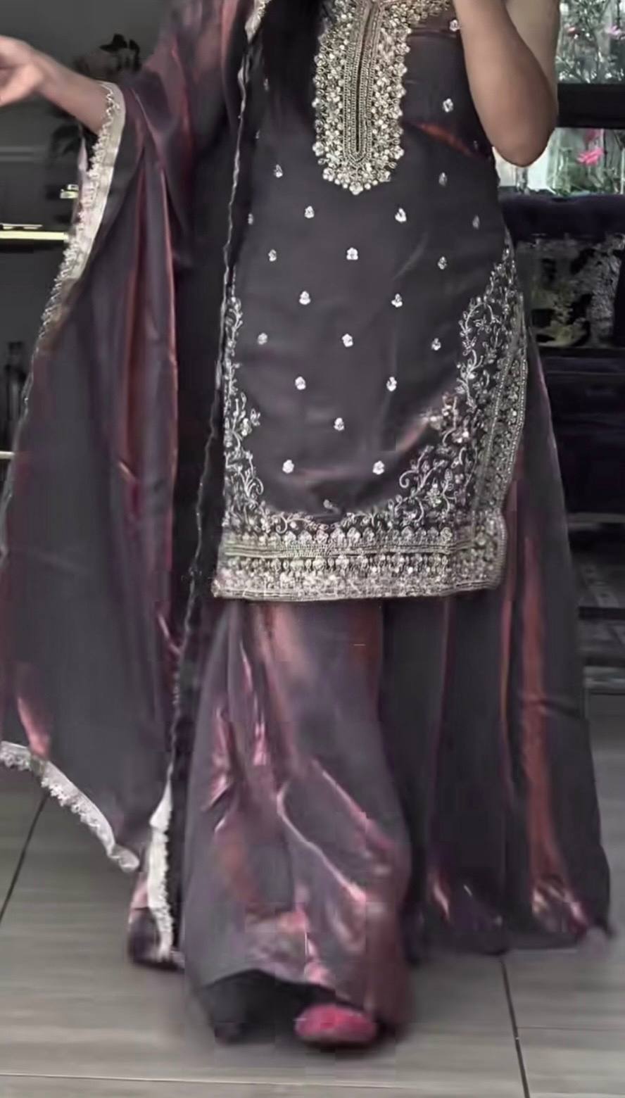 Alyra Fandy Silk Grace Sharara Set
