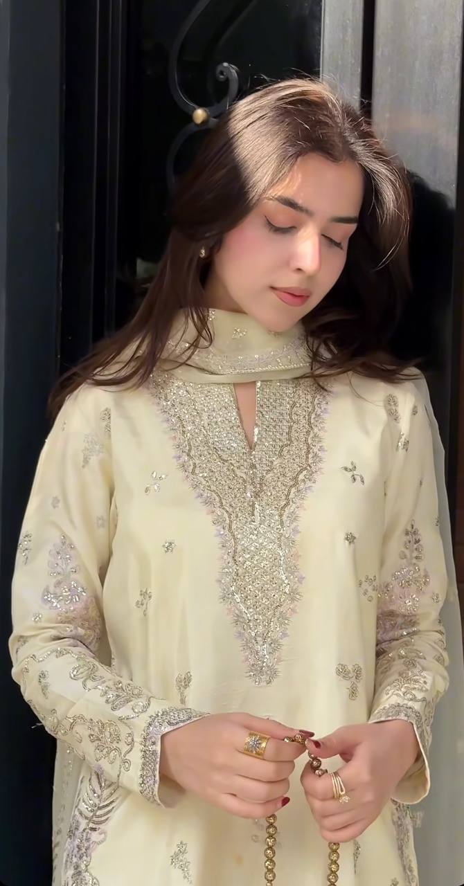 Zyvella Crepe Silk Sharara Ensemble