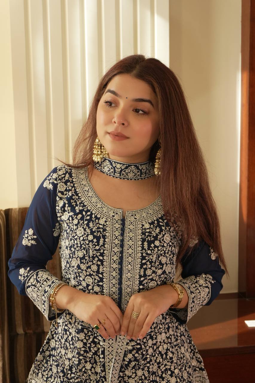 Royal Dual Tone Georgette Sharara Set