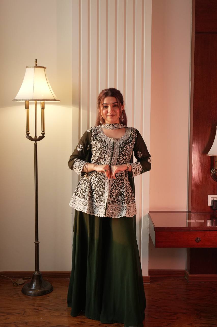 Royal Dual Tone Georgette Sharara Set