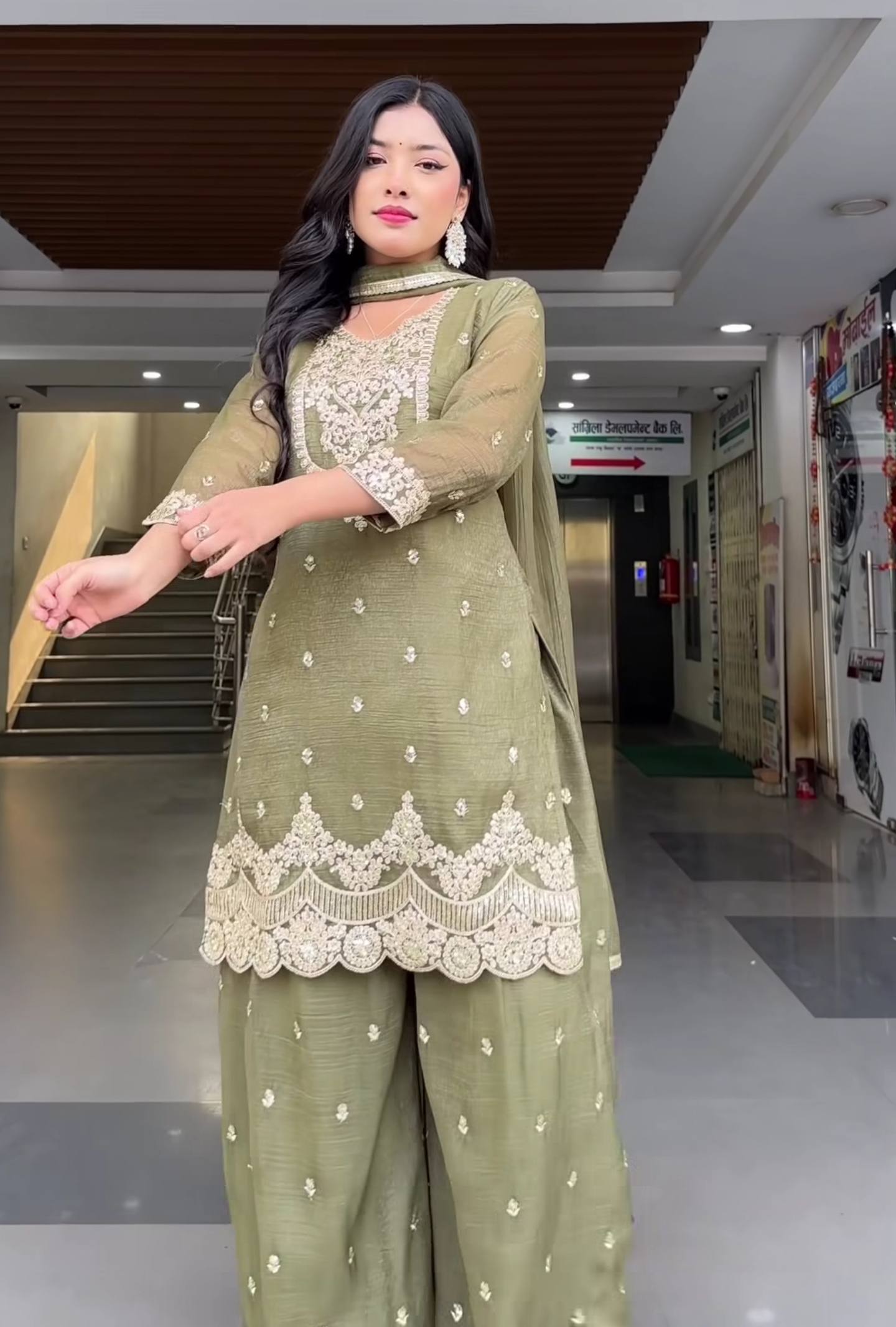 Zelvara Shine Sharara Set