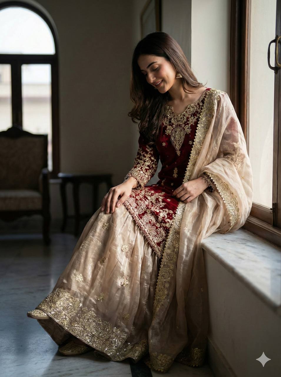 Azirra Dori Spark Sharara Set