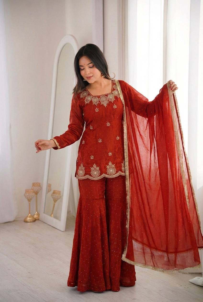 Zarmiya Diamond Shine Sharara Set