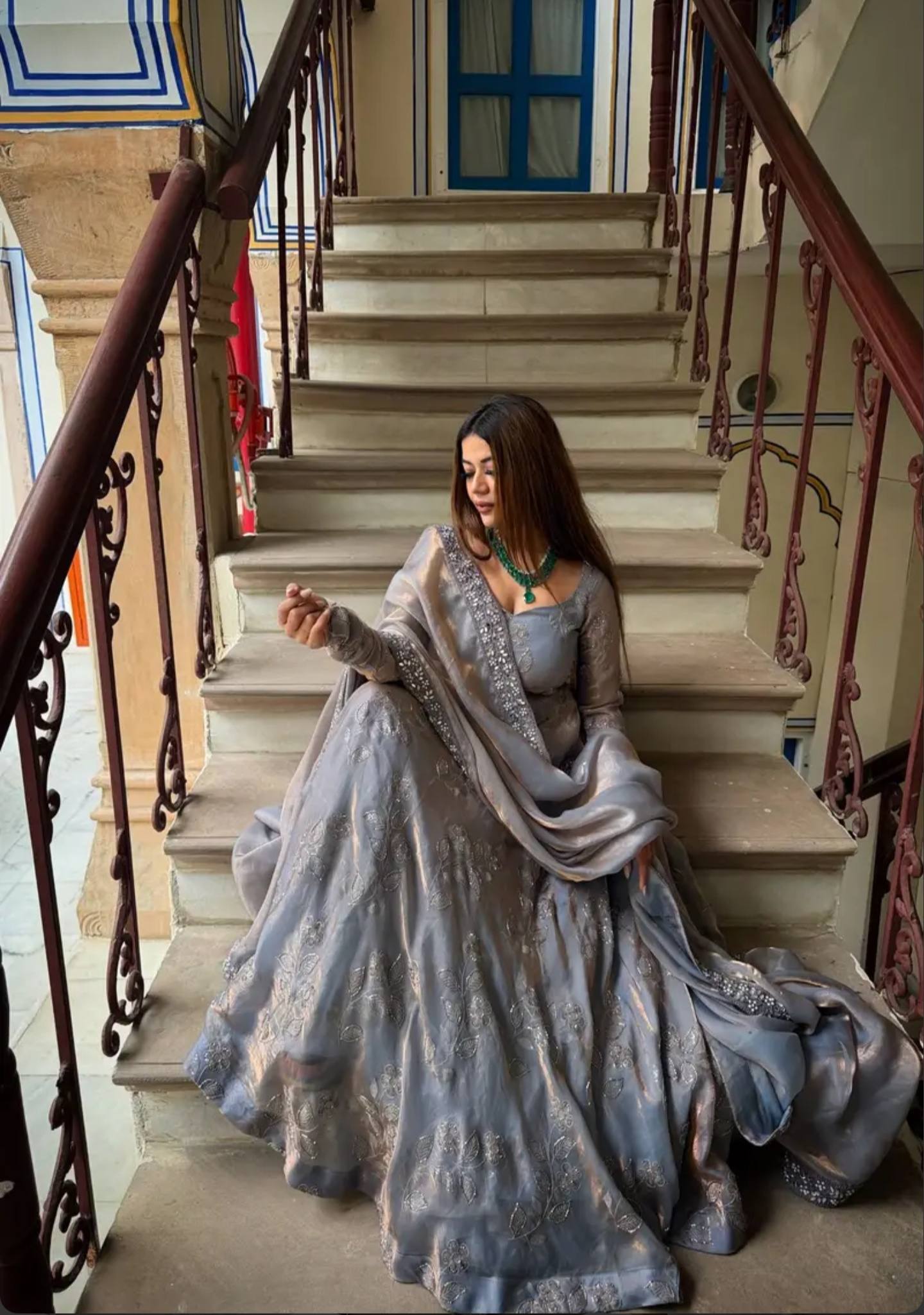 Hooriya Bits Hand Work Anarkali Suit Set