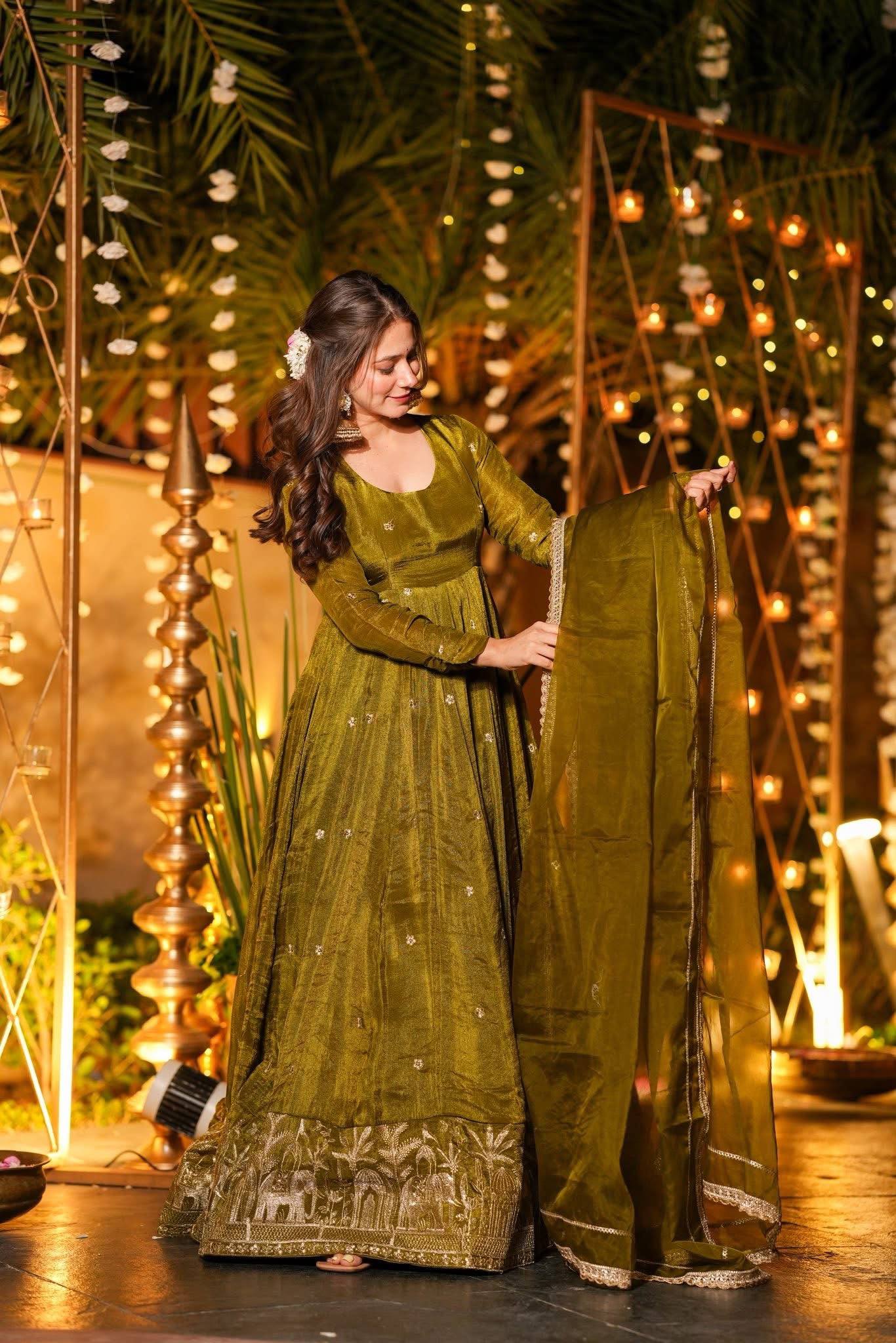 Ruviera Crunchy Silk Anarkali Set