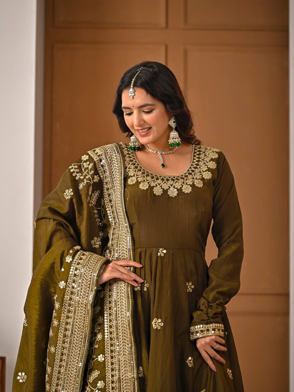 Ishmika Vichitra Silk Anarkali Suit Set