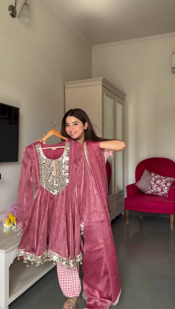 Aaira Meher Mirror Work Dhoti Style Suit Set