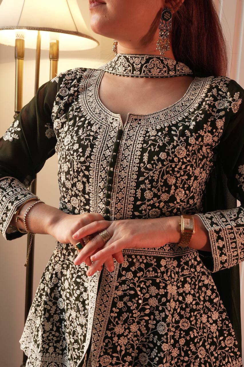 Royal Dual Tone Georgette Sharara Set