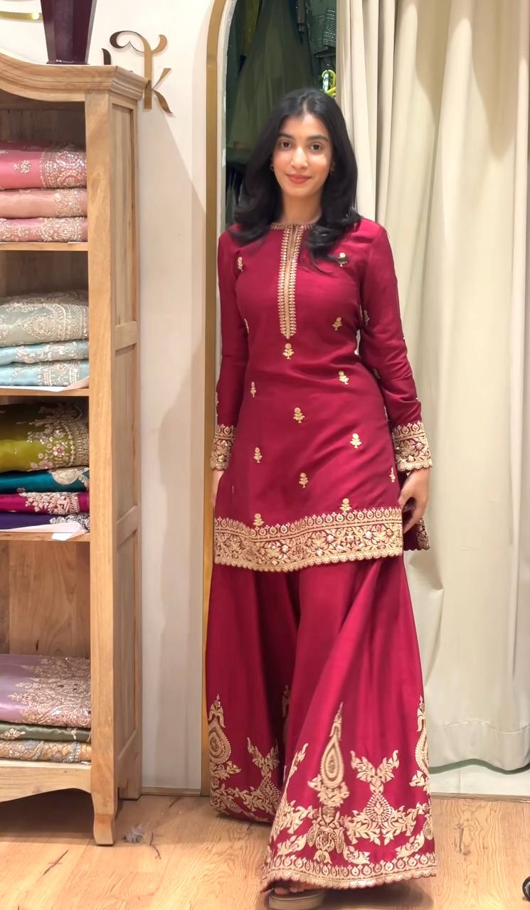 Elviana Thread Luxe Sharara Set