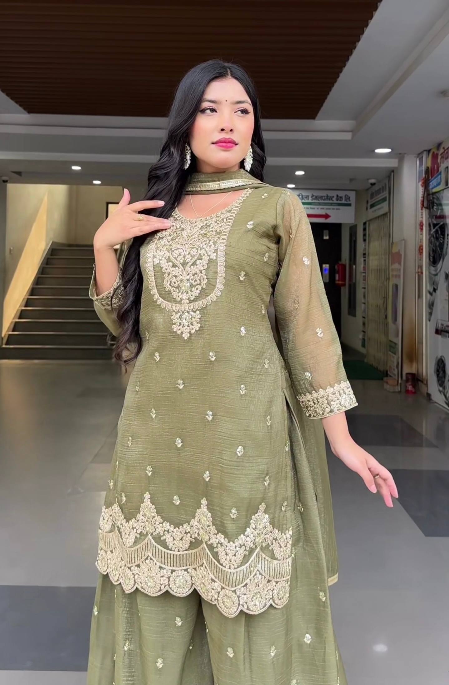 Zelvara Shine Sharara Set