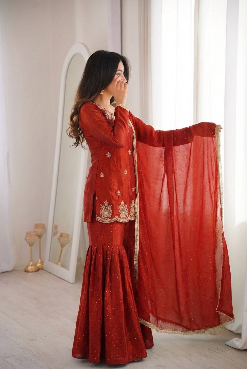 Zarmiya Diamond Shine Sharara Set