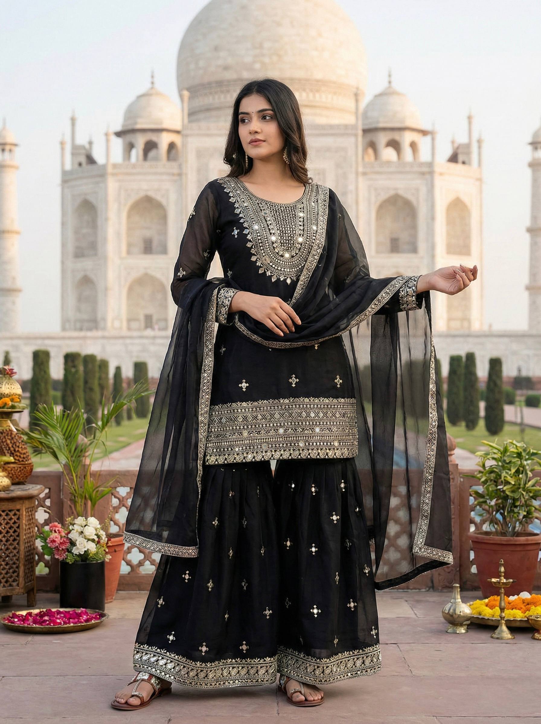 Mirzara Mirror Glow Sharara Set