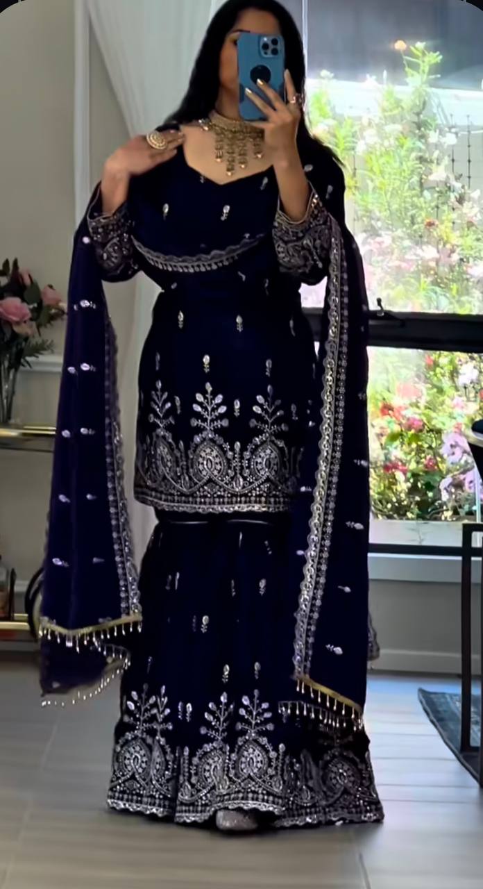Zyvana Georgette Sequence Sharara Set
