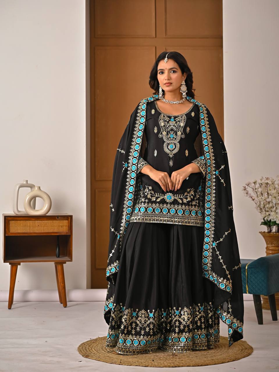 Zareen Vichitra Silk Sharara Set