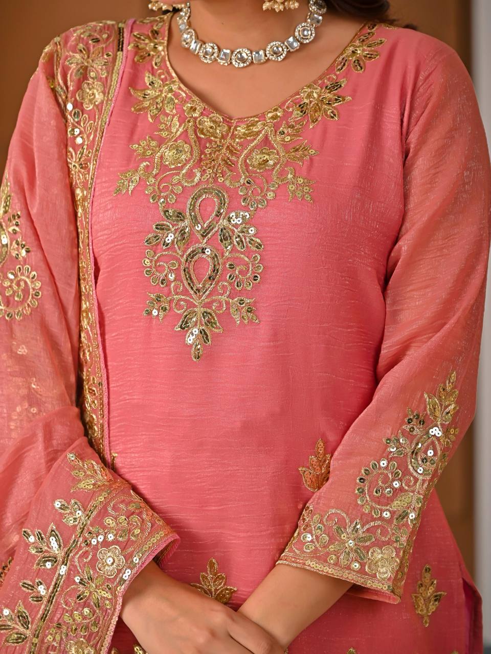 Zynira Crunchy Silk Sharara Set