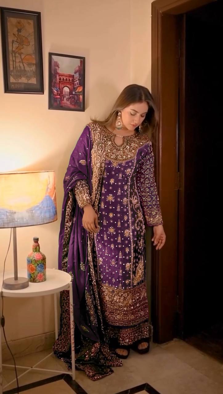 Velmira Georgette Sequence Long Set