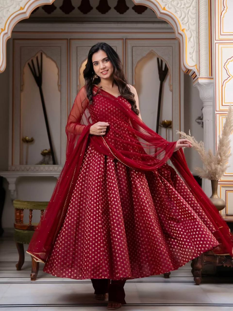 Anaya Maroon Majesty Anarkali Set