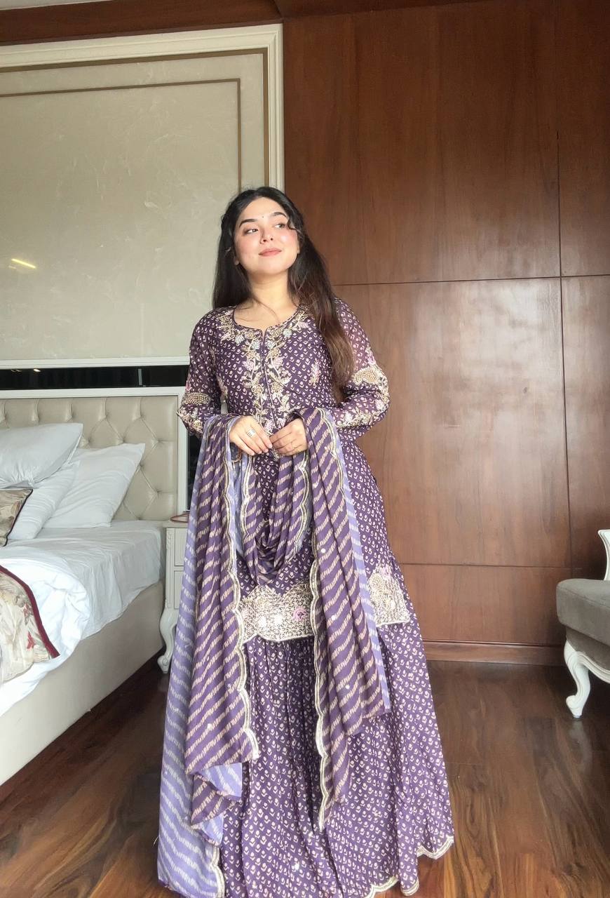 Hemanshi Royal Lavender Charm Traditional Printed Suit