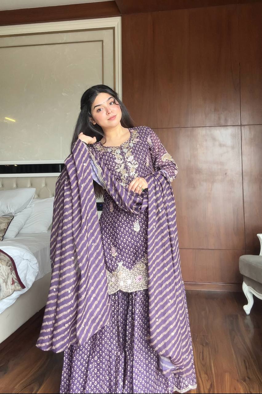 Hemanshi Royal Lavender Charm Traditional Printed Suit