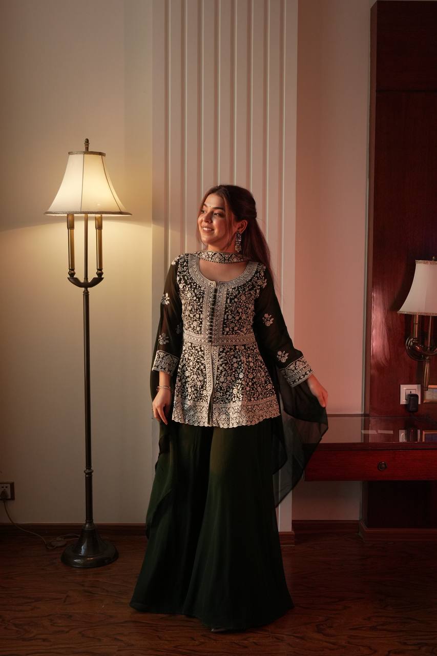 Royal Dual Tone Georgette Sharara Set