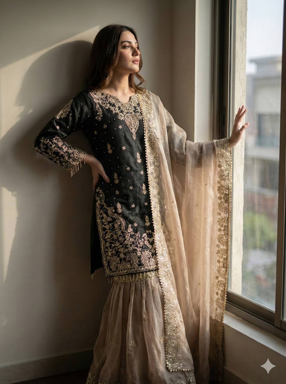 Azirra Dori Spark Sharara Set