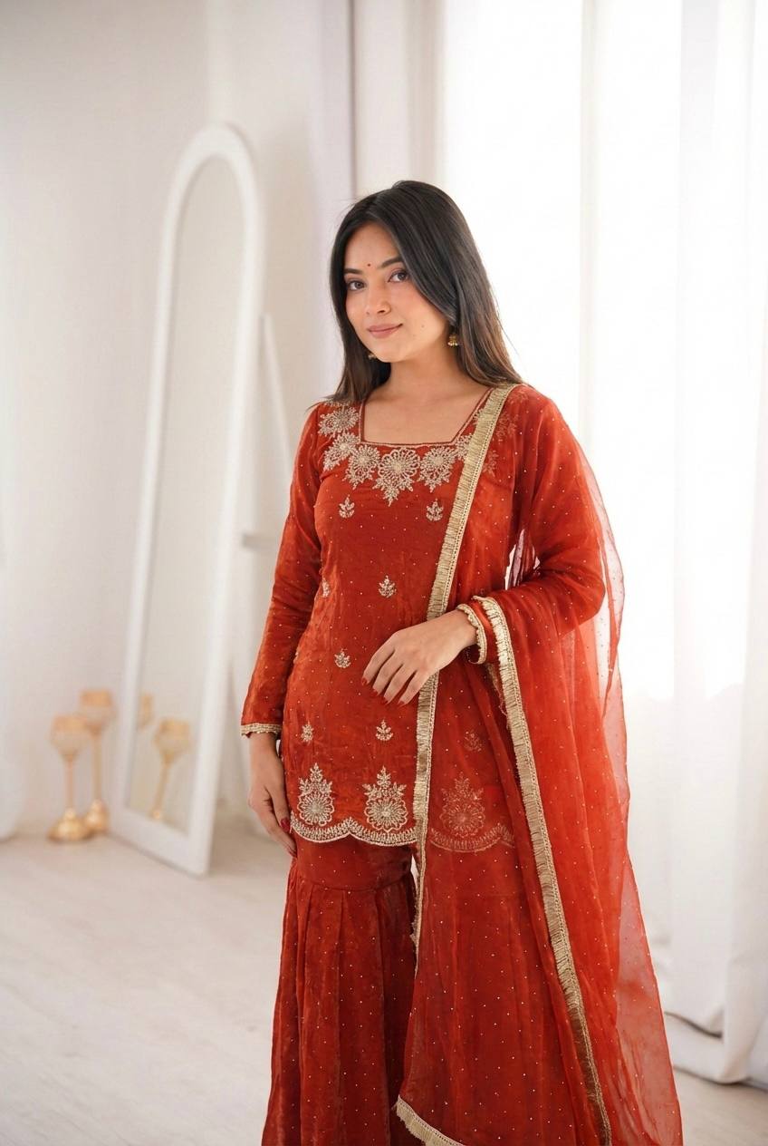 Zarmiya Diamond Shine Sharara Set