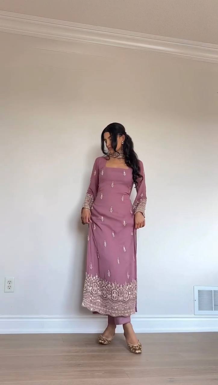 Zivara Georgette Thread Pant Set