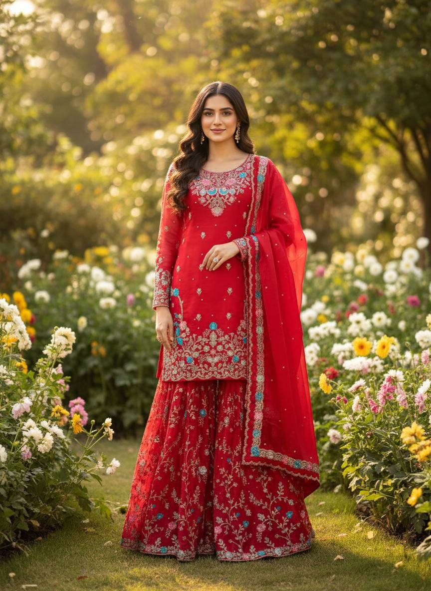 Ziranya Jmc Silk Moti Anarkali Set