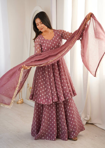 Saanvi Crunchy Silk Sharara Set