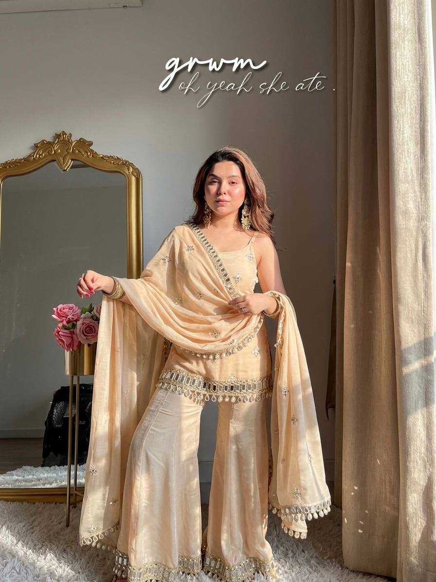 Jassica Sea Green Sharara Set
