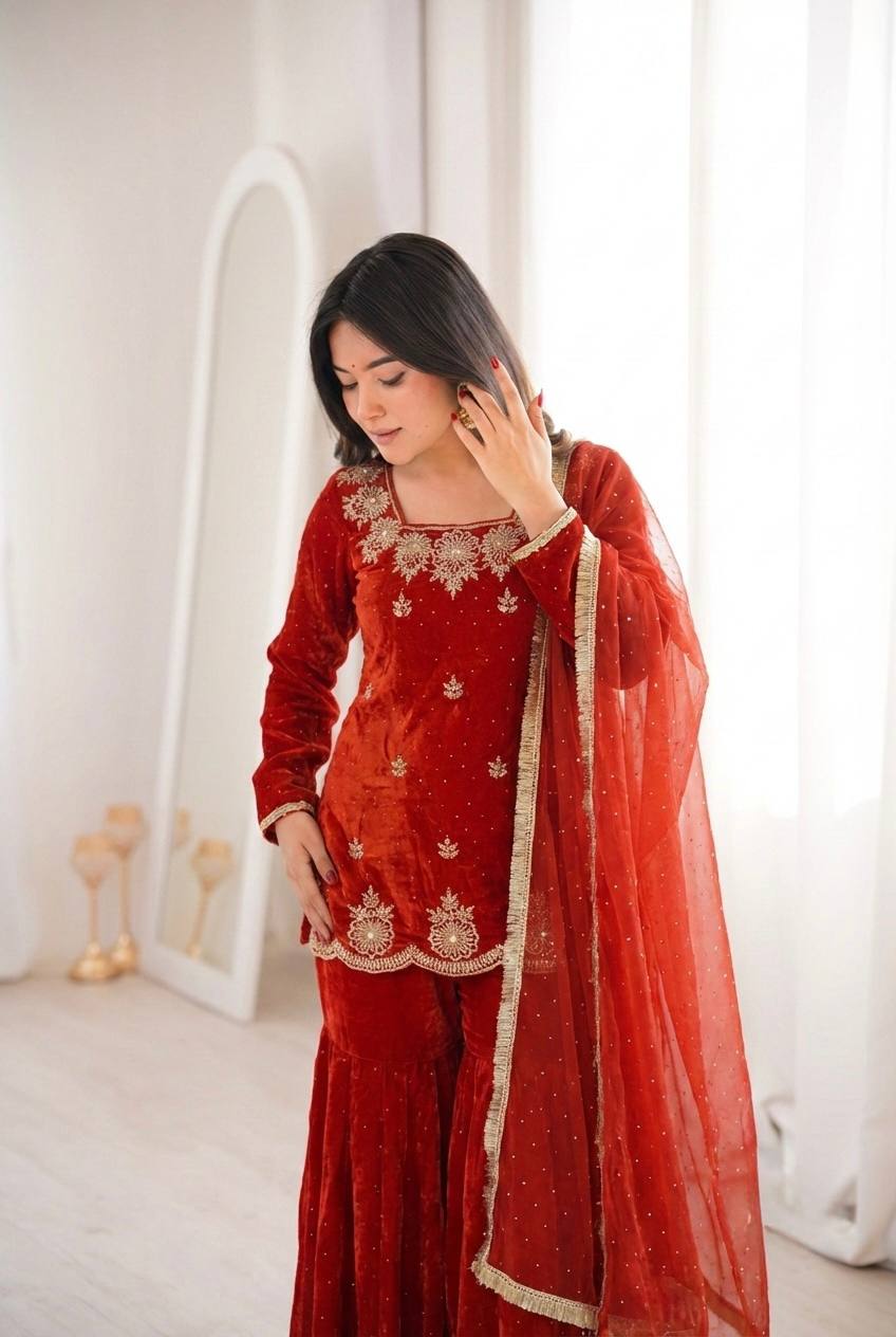 Zarmiya Diamond Shine Sharara Set